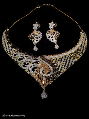 CUBIC  ZIRCONIA  NECKACE SET