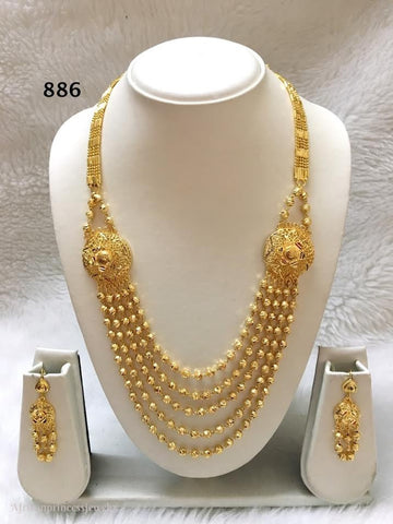 THREE PIECE INDIAN / AFRICAN GOLD PLATED NECKLACE SET