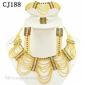 FOUR PIECE 18K GOLD PLATED NECKLACE SET
