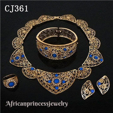 FOUR PIECE 18K GOLD PLATED NECKLACE SET
