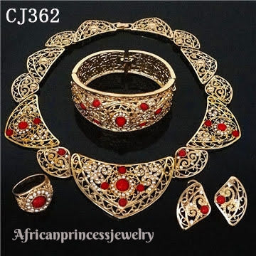 FOUR PIECE 18K GOLD PLATED NECKLACE SET