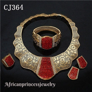 FOUR PIECE 18K GOLD PLATED NECKLACE SET