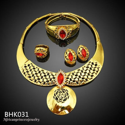 FOUR PIECE 18K GOLD PLATED NECKLACE SET
