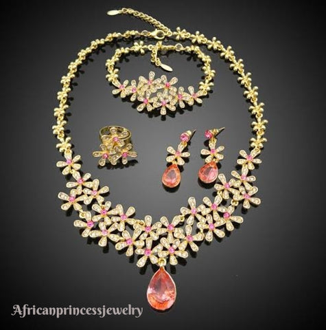 FOUR PIECE 18K GOLD PLATED NECKLACE SET