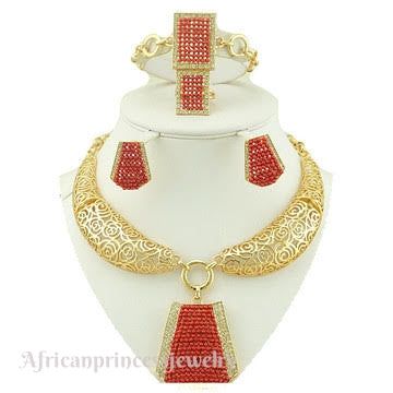 FOUR PIECE 18K GOLD PLATED NECKLACE SET