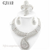 FOUR PIECE 18K  WHITE  GOLD PLATED NECKLACE SET