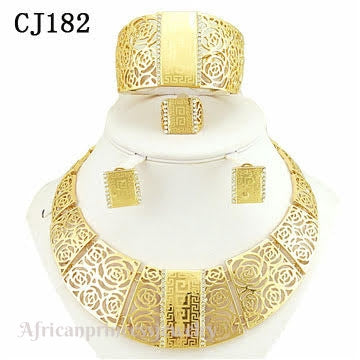 FOUR PIECE 18K GOLD PLATED NECKLACE SET