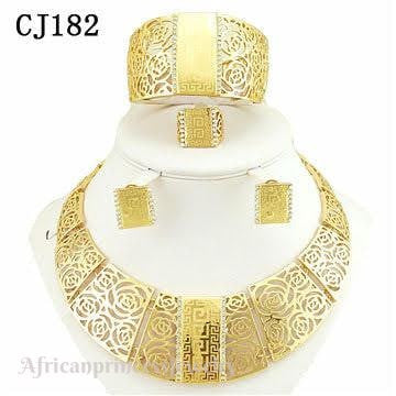 FOUR PIECE 18K  GOLD PLATED NECKLACE SET