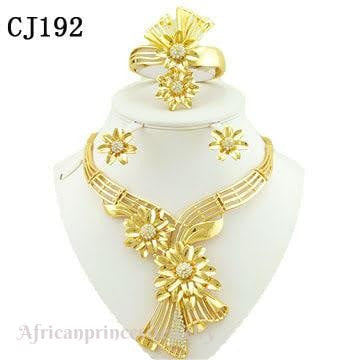 FOUR PIECE 18K GOLD PLATED NECKLACE SET