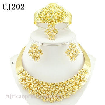 FOUR PIECE 18K GOLD PLATED NECKLACE SET