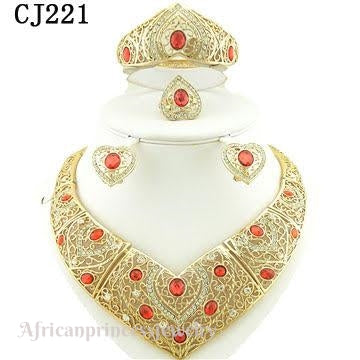 FOUR PIECE 18K GOLD PLATED NECKLACE SET