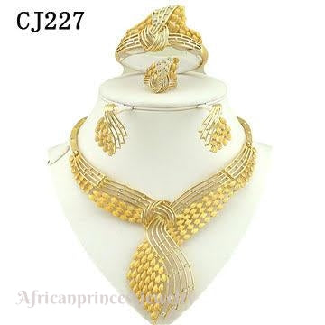 FOUR PIECE 18K GOLD PLATED NECKLACE SET