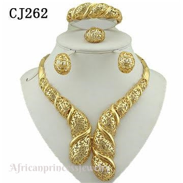 FOUR PIECE 18K GOLD PLATED NECKLACE SET