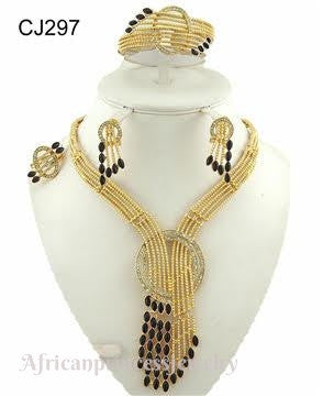 FOUR PIECE 18K GOLD PLATED NECKLACE SET