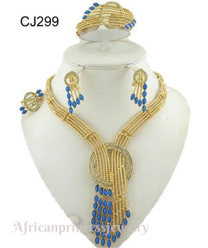 FOUR PIECE 18K GOLD PLATED NECKLACE SET