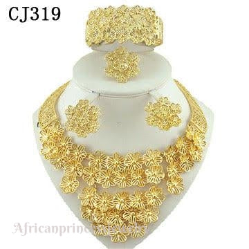 FOUR PIECE 18K GOLD PLATED NECKLACE SET