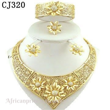FOUR PIECE 18K GOLD PLATED NECKLACE SET