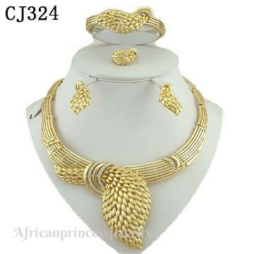 FOUR PIECE 18K GOLD PLATED NECKLACE SET