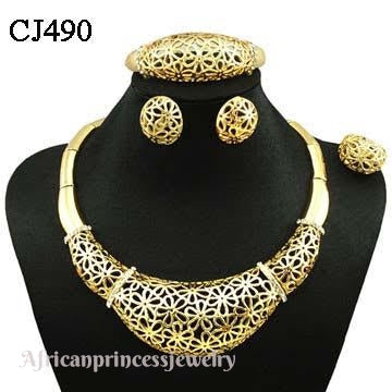 FOUR PIECE 18K GOLD PLATED NECKLACE SET