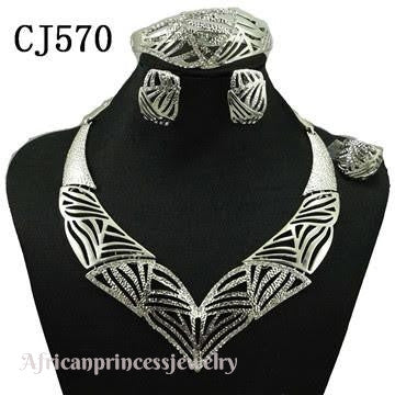 FOUR PIECE 18K WHITE GOLD PLATED  NECKLACE SET