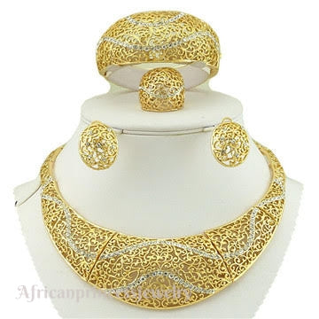 FOUR PIECE 18K GOLD PLATED NECKLACE SET