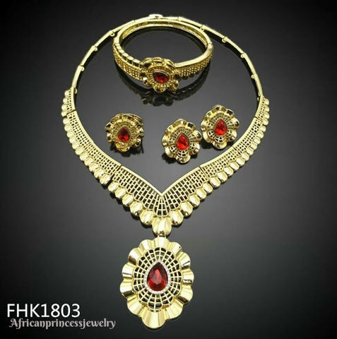 FOUR PIECE GOLD PLATED NECKLACE SET