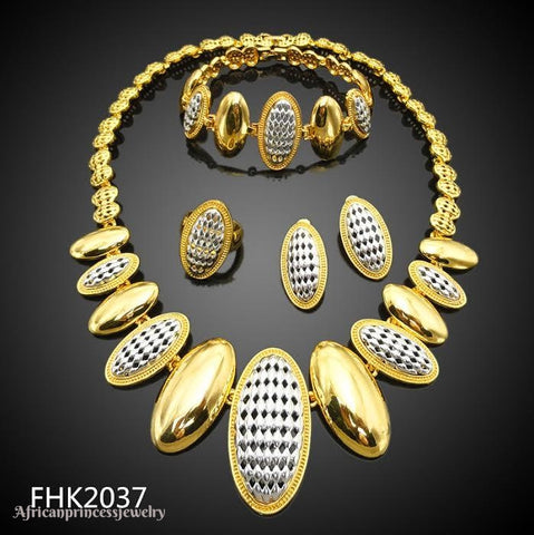 FOUR PIECE 18K GOLD PLATED NECKLACE SET