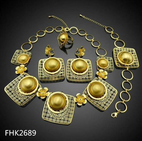 FOUR PIECE 18K GOLD PLATED NECKLACE SET
