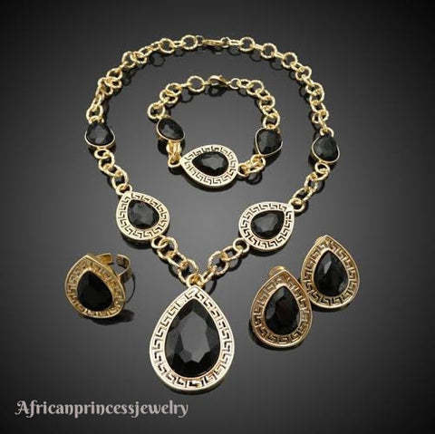FOUR PIECE 18K GOLD PLATED NECKLACE SET