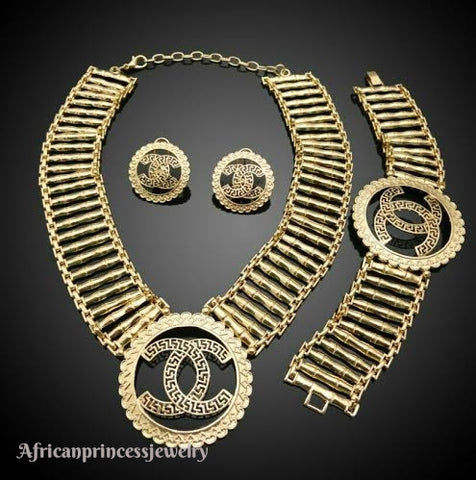 FOUR PIECE 18K GOLD PLATED NECKLACE SET