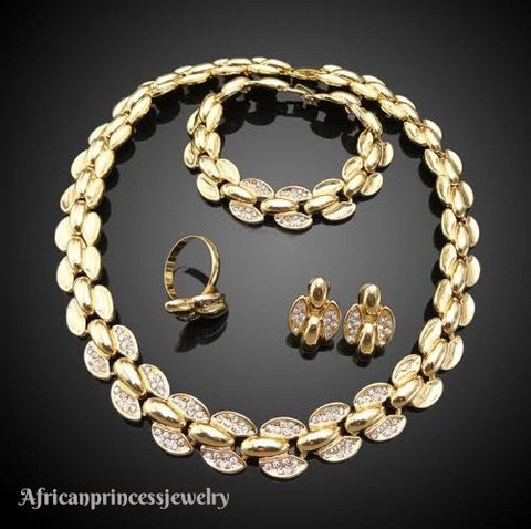 FOUR PIECE 18K GOLD PLATED NECKLACE SET