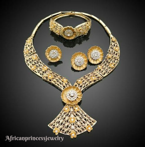 FOUR PIECE 18K GOLD PLATED NECKLACE SET