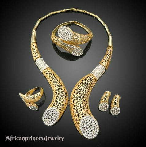 FOUR PIECE 18K GOLD PLATED NECKLACE SET