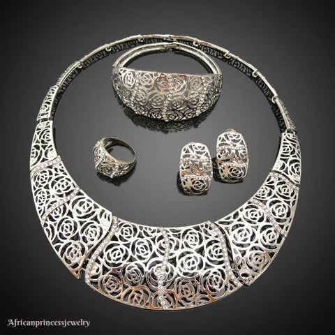 FOUR PIECE 18K GOLD PLATED SILVER NECKLACE SET