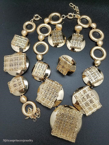 FOUR PIECE 18K GOLD PLATED NECKLACE SET