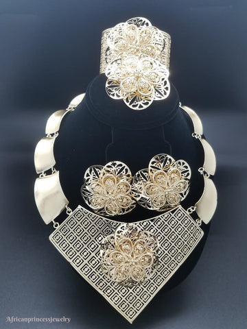 FOUR PIECE 18K GOLD PLATED NECKLACE SET