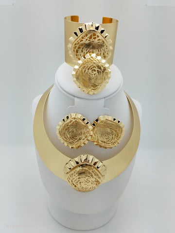 FOUR PIECE 18K GOLD PLATED NECKLACE SET