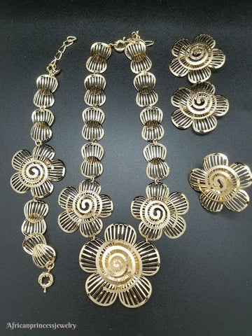 FOUR PIECE 18K GOLD PLATED NECKLACE SET