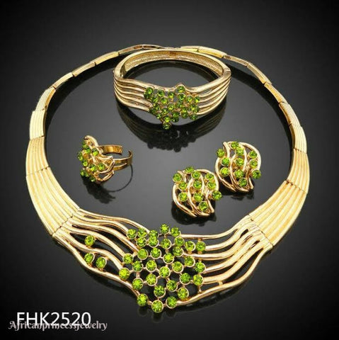 FOUR PIECE 18K GOLD PLATED NECKLACE SET