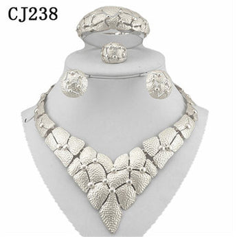 FOUR PIECE 18K WHITE GOLD  PLATED SILVER  NECKLACE SETS