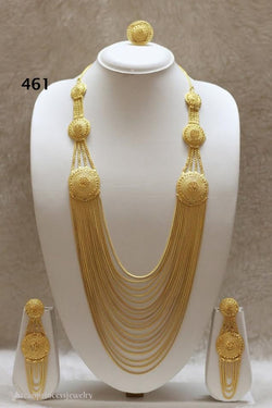 THREE PIECE INDIAN / AFRICAN GOLD PLATED NECKLACE