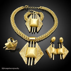 FOUR PIECE GOLD PLATED NECKLACE SET