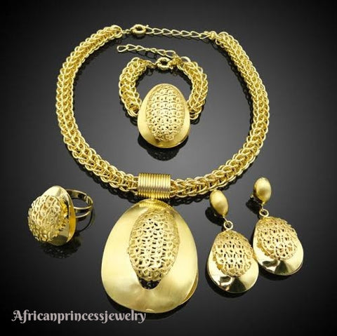 FOUR PIECE 18K GOLD PLATED NECKLACE SET