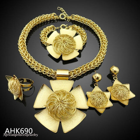 FOUR PIECE 18K GOLD PLATED NECKLACE SET