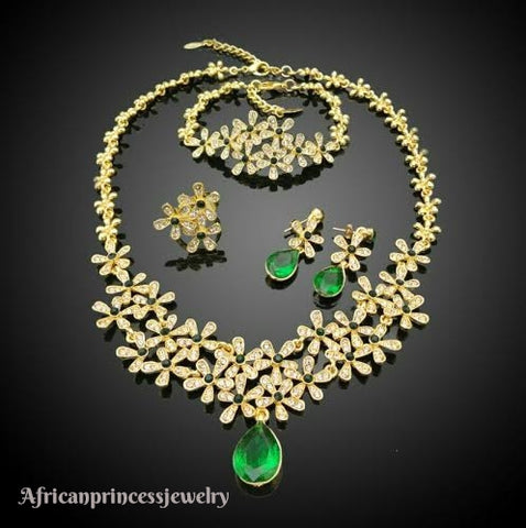 FOUR PIECE 18K GOLD PLATED NECKLACE SET