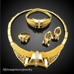 FOUR PIECE 18K GOLD PLATED NECKLACE SET