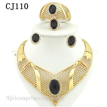 FOUR PIECE 18K GOLD PLATED NECKLACE SET