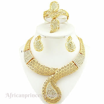 FOUR PIECE 18K GOLD PLATED NECKLACE SET