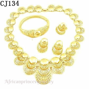 FOUR PIECE 18K GOLD PLATED NECKLACE SET