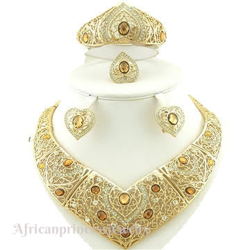 FOUR PIECE 18K GOLD PLATED NECKLACE SET